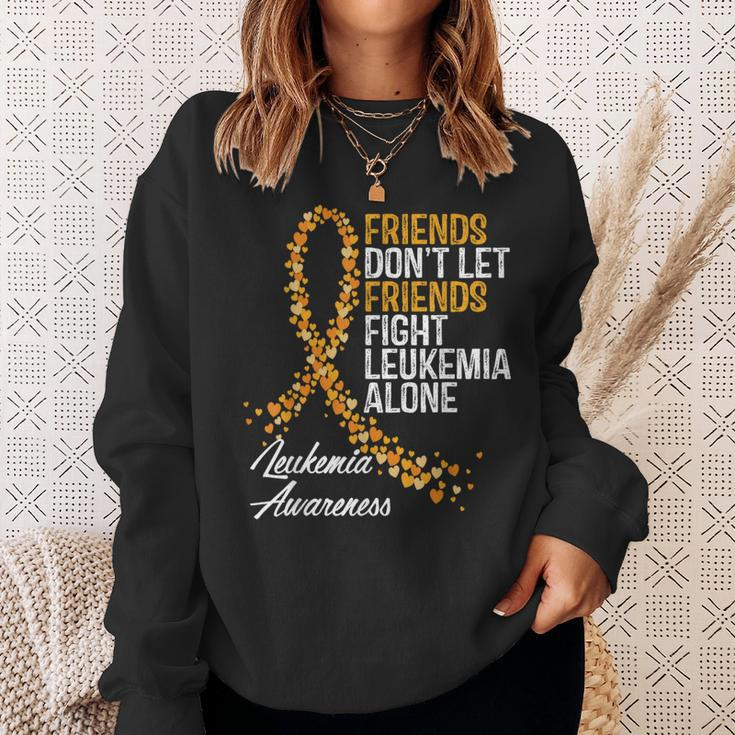 Leukemia Awareness Friends Support Blood Cancer Sweatshirt Gifts for Her