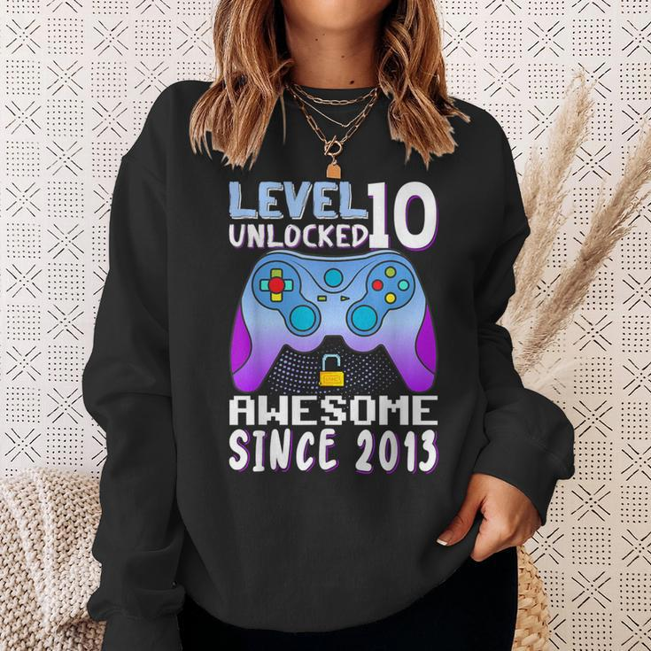 Level 10 Unlocked Awesome 2013 Video Game 10Rd Birthday Boy Sweatshirt Gifts for Her