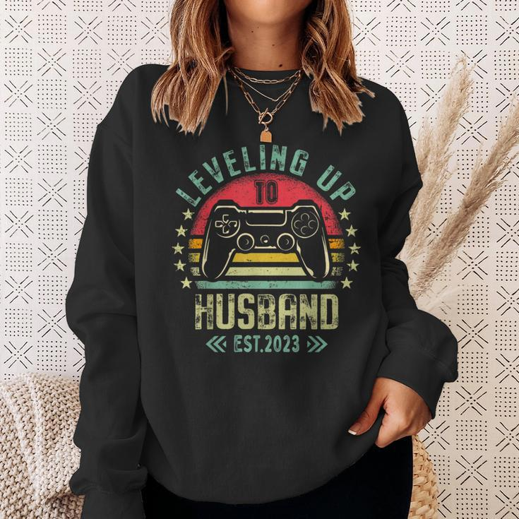 Leveling Up To Husband Level Unlocked Bachelor Party Grooms Sweatshirt Gifts for Her