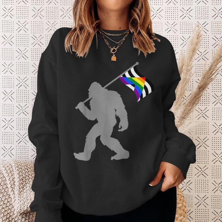 Lgbtq Straight Alliance Pride Flag On Straight Gay Ally Sweatshirt Gifts for Her