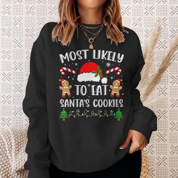 Most Likely To Eat Santa's Cookies Christmas Matching Family Sweatshirt Gifts for Her