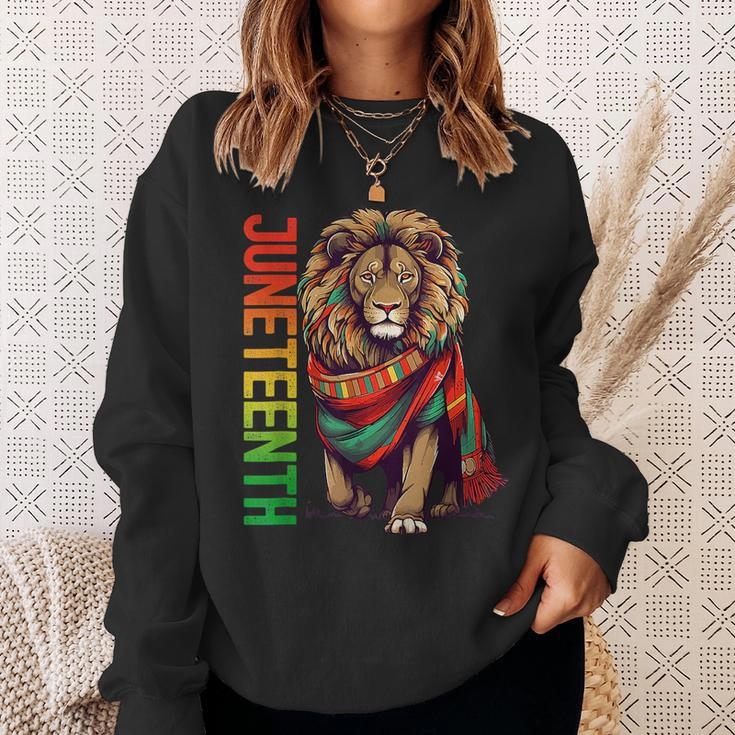 Lion Junenth Men Cool Black History African Flag Sweatshirt Gifts for Her