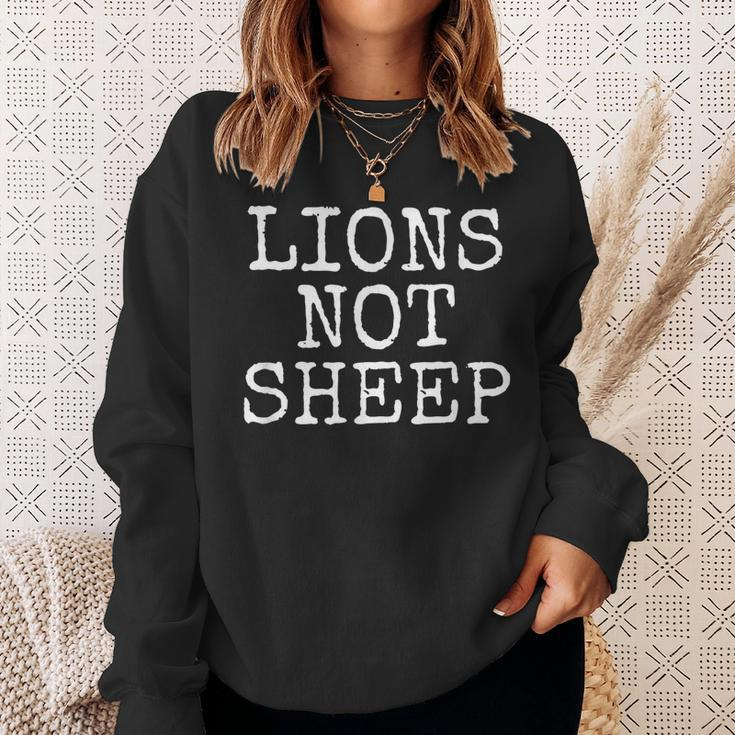 Lions Not Sheep Distressed Graphic Sweatshirt Gifts for Her