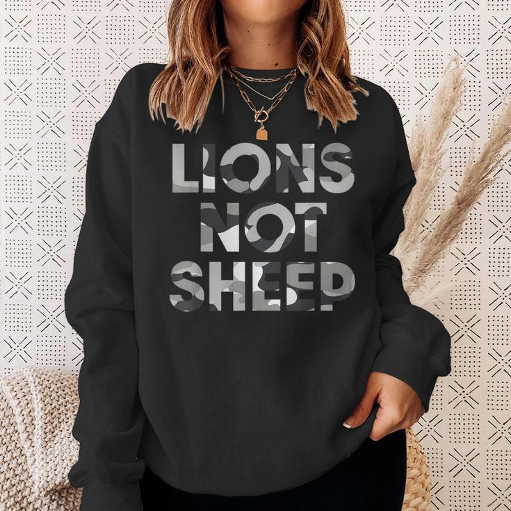 Lions Not Sheep Grey Gray Camo Camouflage Sweatshirt Gifts for Her