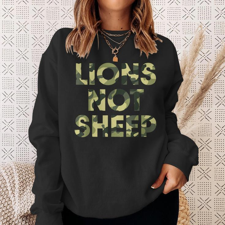 Lions Not Sheep Regular Green Camo Camouflage Sweatshirt Gifts for Her