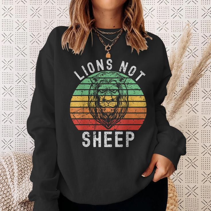 Lions Not Sheep Vintage Retro Sweatshirt Gifts for Her