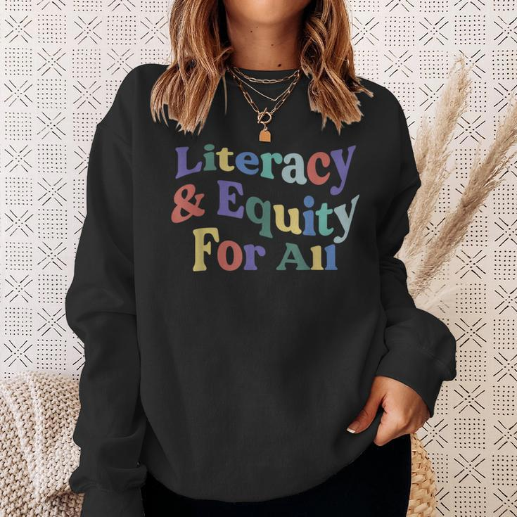 Literacy And Equity For All Banned Books Libraries Reading Sweatshirt Gifts for Her