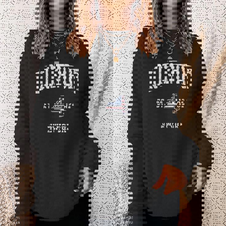 Lockport New York Ny Vintage American Flag Sports Sweatshirt Gifts for Her Lockport New York Ny Vintage American Flag Sports Sweatshirt Gifts for Her