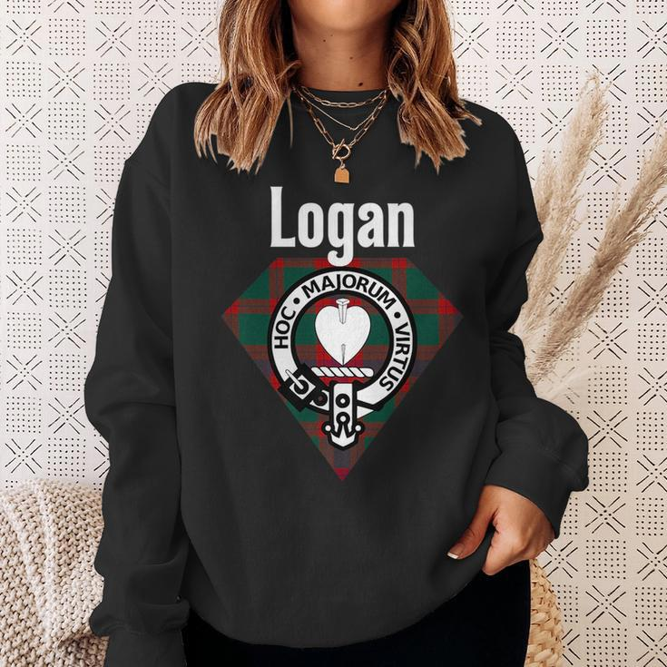 Logan Clan Scottish Name Coat Of Arms Tartan Sweatshirt Gifts for Her
