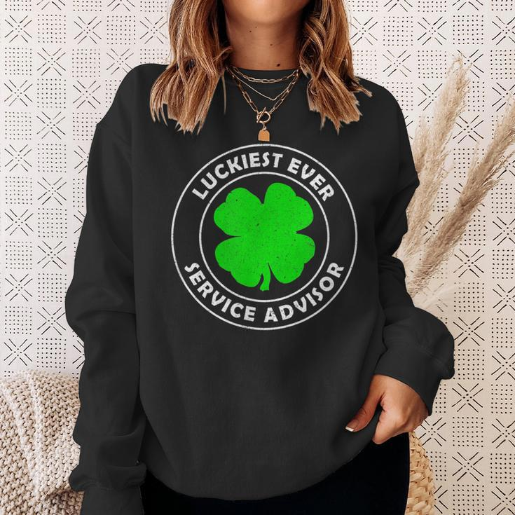 Luckiest Ever Service Advisor Lucky St Patrick's Day Sweatshirt Gifts for Her