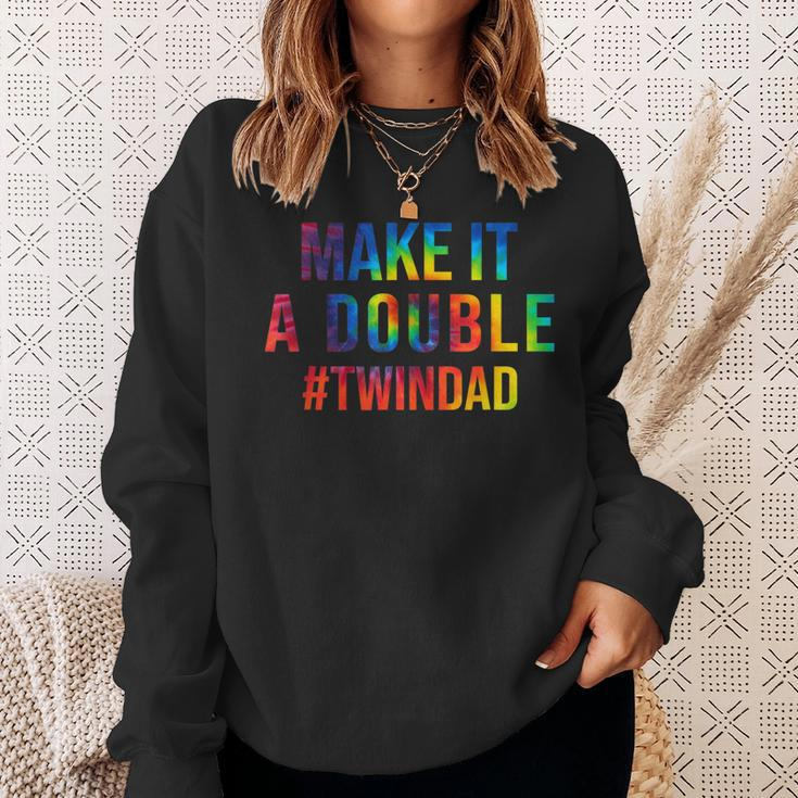 Make It A Double Twin Dad Expecting Twins Baby Announcement Sweatshirt Gifts for Her