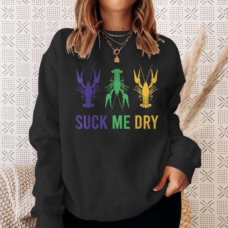Mardi Gras Outfit Funny Suck Me Dry Crawfish Carnival Party Sweatshirt Gifts for Her