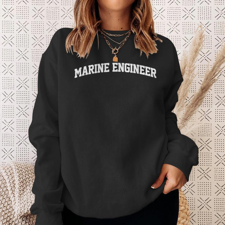 Marine Engineer Vintage Retro Job Sports Arch Funny Sweatshirt Gifts for Her