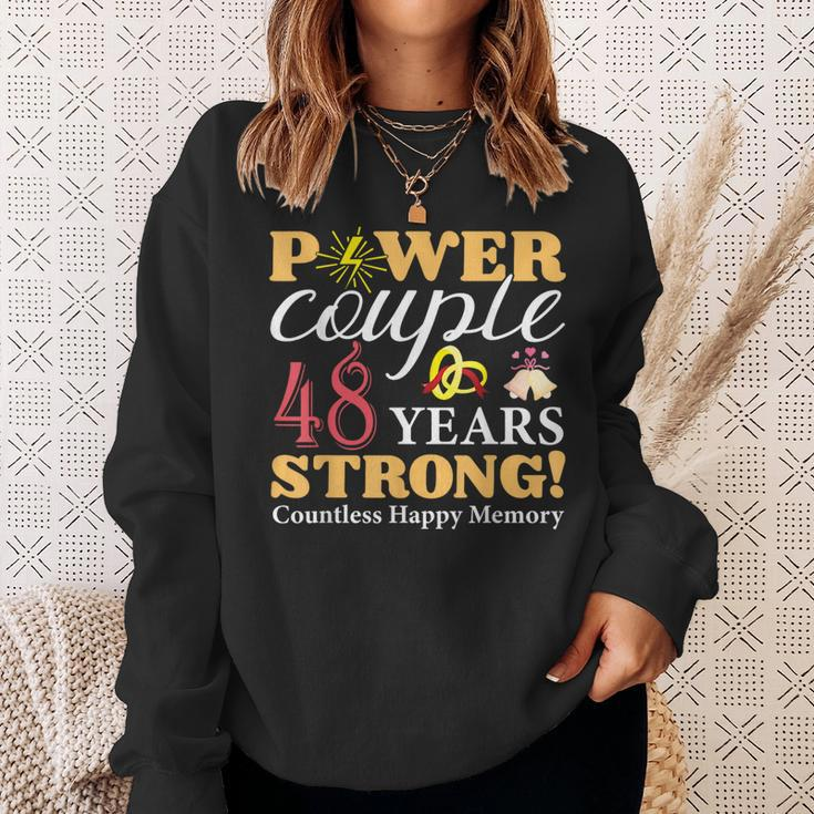 Married 48 Years Power Couple 48Th Wedding Anniversary Sweatshirt Gifts for Her