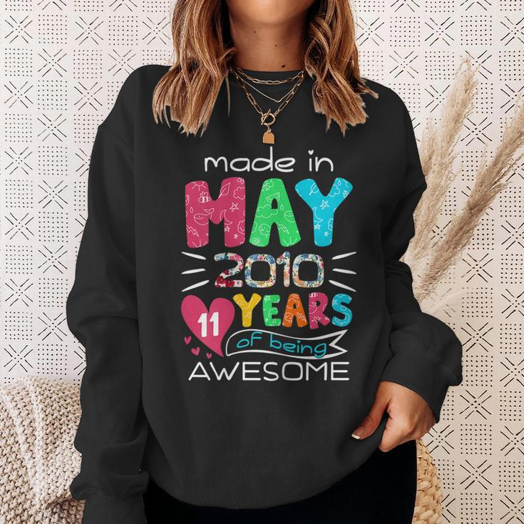 May Girls 2010 11Th Birthday 11 Years Old Made In 2010 Sweatshirt Gifts for Her