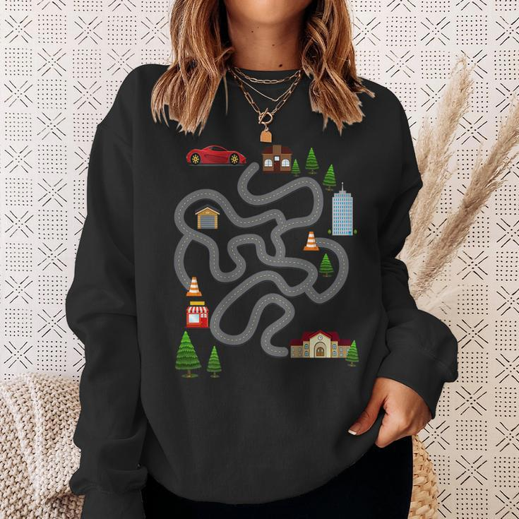 Maze Race Car Track Gifts For Dad Back Rub Play Mat Gift For Mens Sweatshirt Gifts for Her