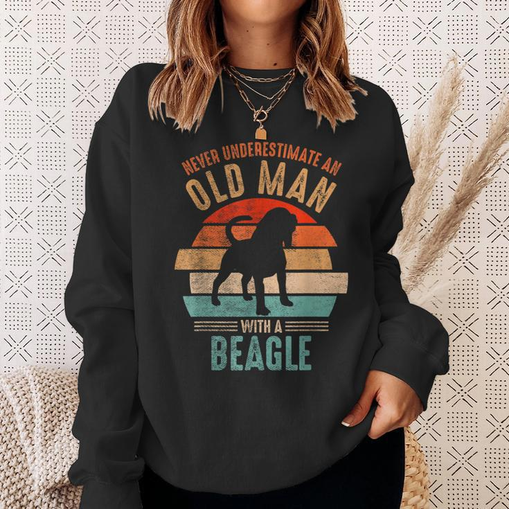 Mb Never Underestimate An Old Man With A Beagle Sweatshirt Gifts for Her