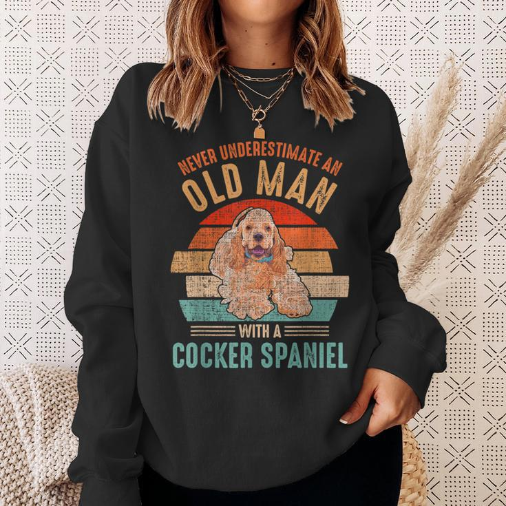 Mb Never Underestimate An Old Man With A Cocker Spaniel Sweatshirt Gifts for Her