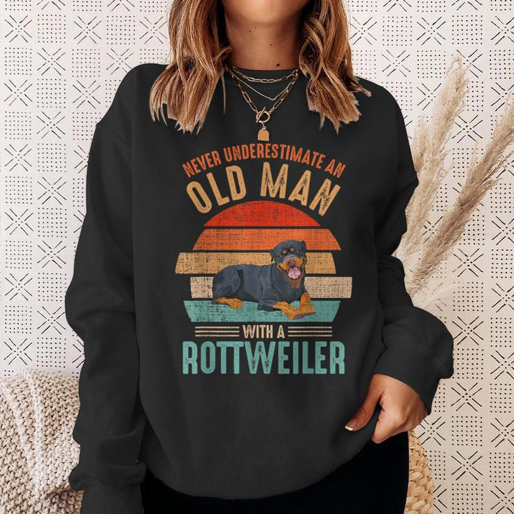 Mb Never Underestimate An Old Man With A Rottweiler Sweatshirt Gifts for Her