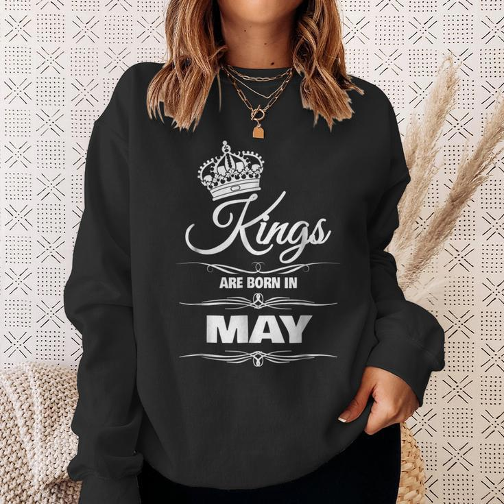 Mens Kings Are Born In May Birthday Novelty Gift For Men Sweatshirt Gifts for Her