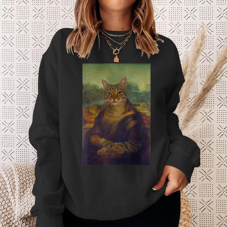 Meowing Lisa Cat Cat Art Cat Lover Cat Owner Sweatshirt Gifts for Her