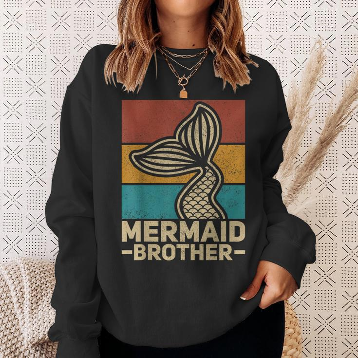 Mermaid Brother Mermaid Birthday Party Outfit Retro Mermaid Sweatshirt Gifts for Her