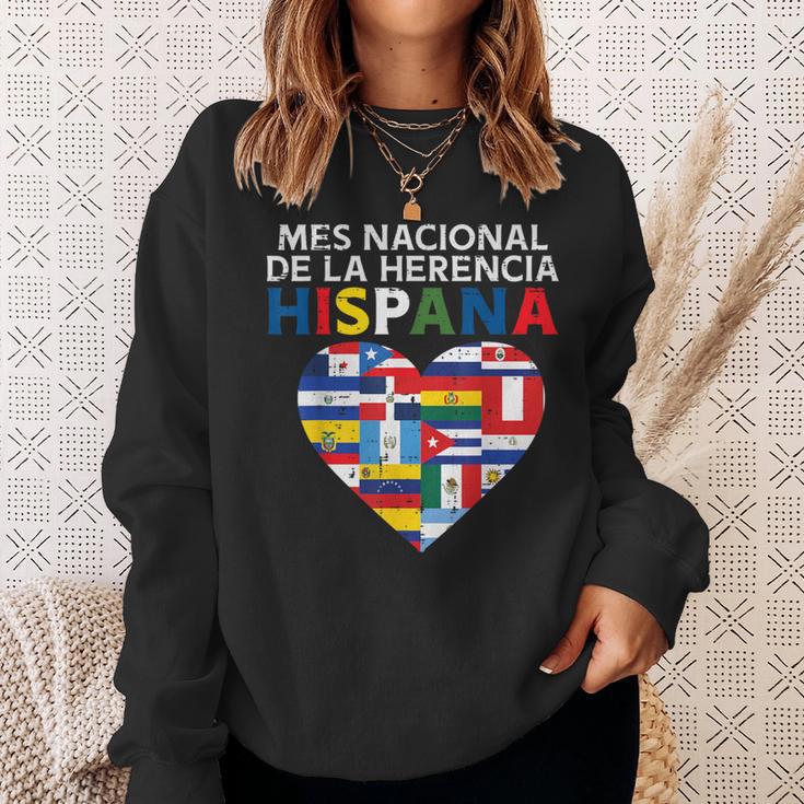 Mes Nacional De La Herencia Hispania Flags Hispanic Heritage Sweatshirt Gifts for Her