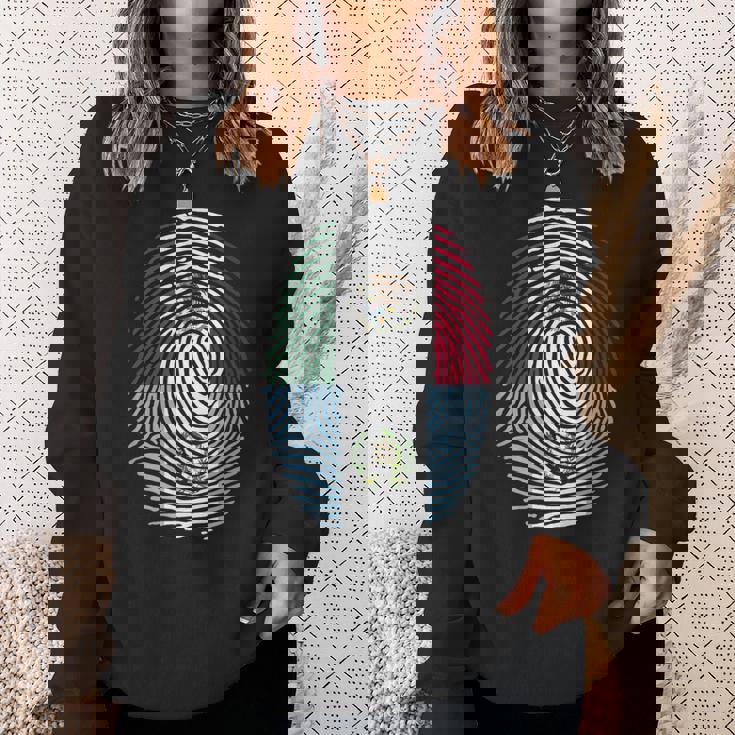 Mexico & Guatemala Fingerprint Half Mexican Guatemalan Roots Sweatshirt Gifts for Her