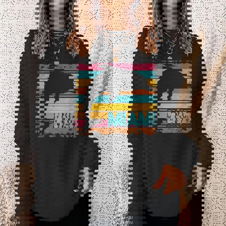 Miami Resident Vintage Dolphin Silhouette Souvenir Sweatshirt Gifts for Her Miami Resident Vintage Dolphin Silhouette Souvenir Sweatshirt Gifts for Her