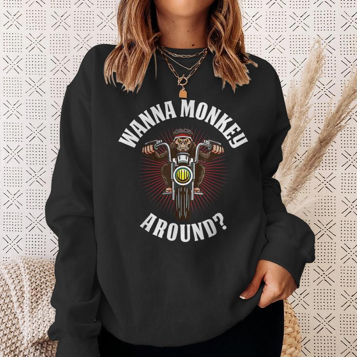 Monkey Motorcycle Sweatshirt Gifts for Her
