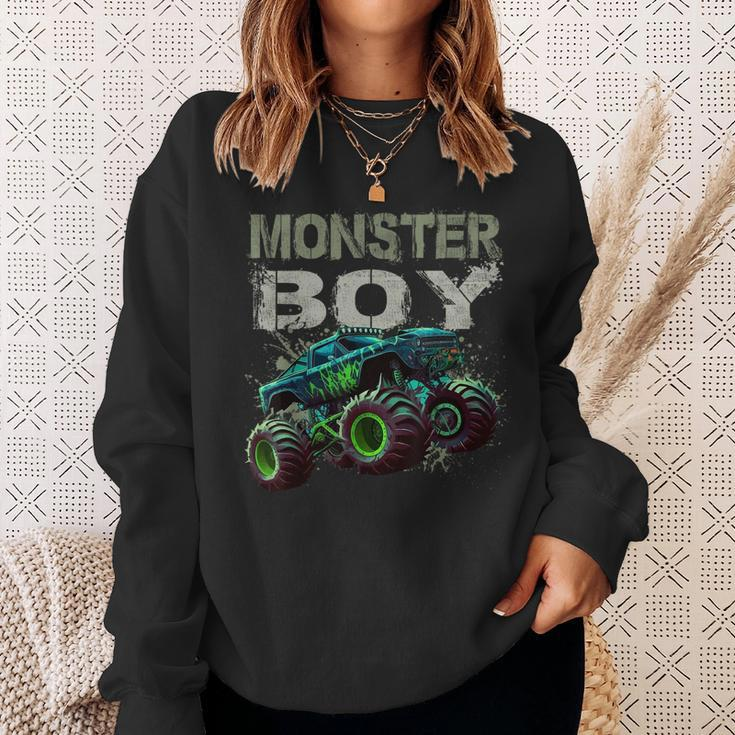 Monster Truck Boy Family Matching Monster Truck Lovers Sweatshirt Gifts for Her
