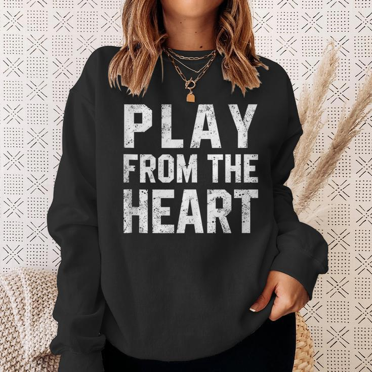 Motivational Volleyball Quotes Play From The Heart Sport Sweatshirt Gifts for Her