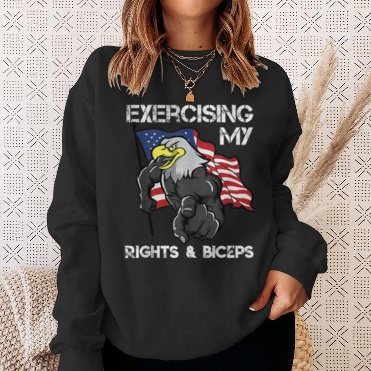 Motivational Workout Fitness Pun Fun Eagle American Patriot Sweatshirt Gifts for Her