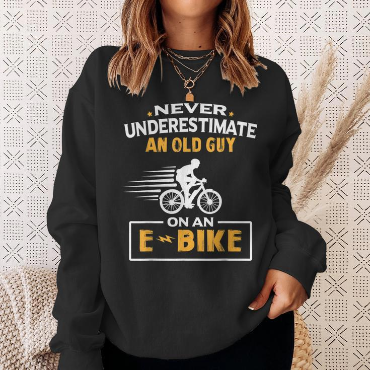 Mountain Bike Ebike Biker Dad Cyclist Gift Ebike Bicycle Gift For Mens Sweatshirt Gifts for Her