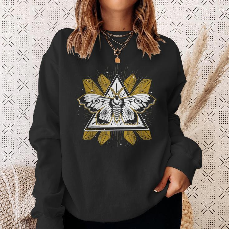 Mysticism Pagan Blackcraft Wiccan Scary Insect Moth Occult Sweatshirt Gifts for Her