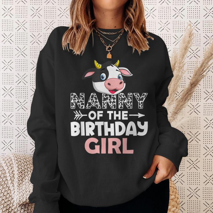 Nanny Of The Birthday Girl Cows Farm Cow Nanny Sweatshirt Gifts for Her