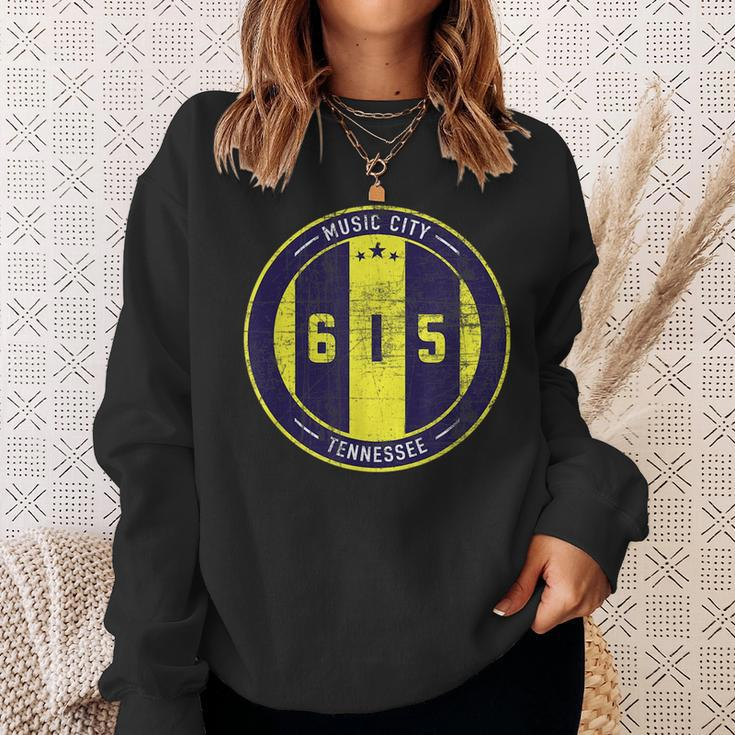 Nashville 615 Designer Round Badge - Tennessee Star Sweatshirt Gifts for Her