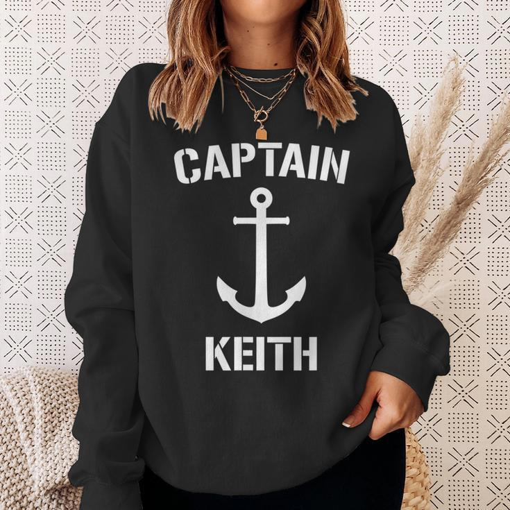 Nautical Captain Keith Personalized Boat Anchor Sweatshirt Gifts for Her