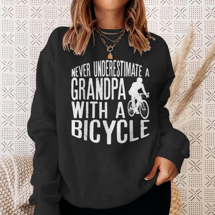 Never Underestimate A Grandpa With A Bicycle CoolGift For Mens Sweatshirt Gifts for Her