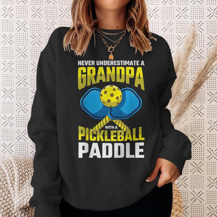 Never Underestimate A Pickleball Grandpa Player Funny Gift For Mens Sweatshirt Gifts for Her
