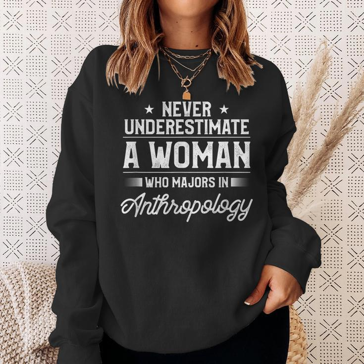 Never Underestimate A Woman Anthropology Archaeology Sweatshirt Gifts for Her