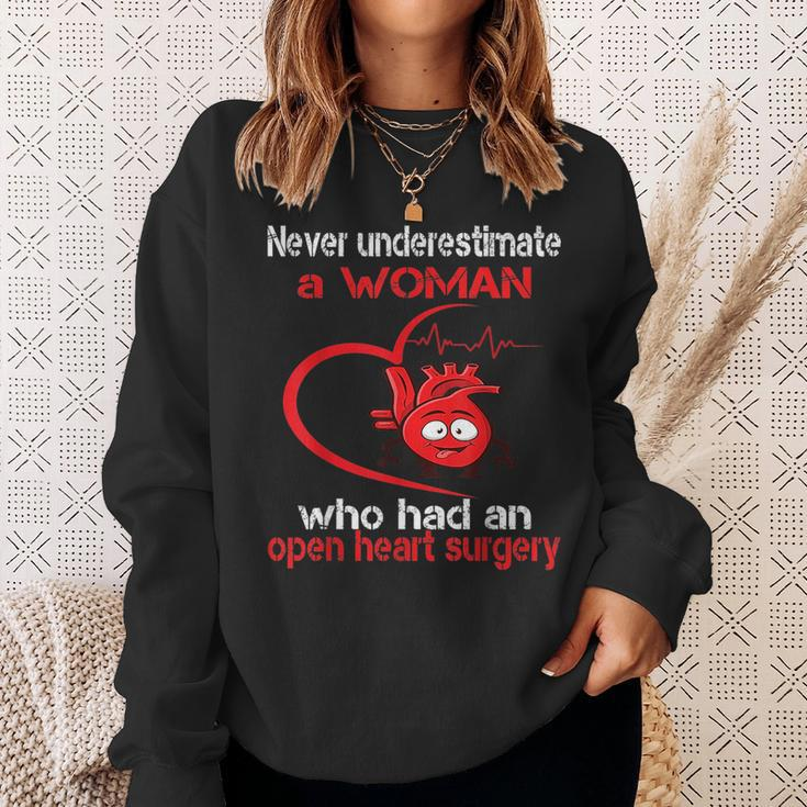 Never Underestimate A Woman Who Had An Open Heart Surgery Sweatshirt Gifts for Her