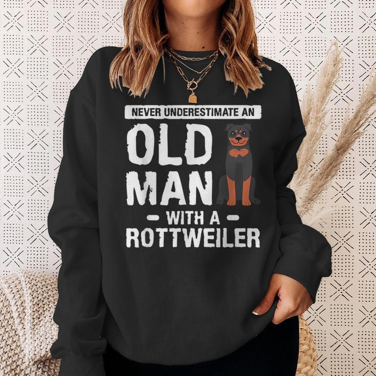 Never Underestimate An Old Man With A Rottweiler Dog Lover Sweatshirt Gifts for Her