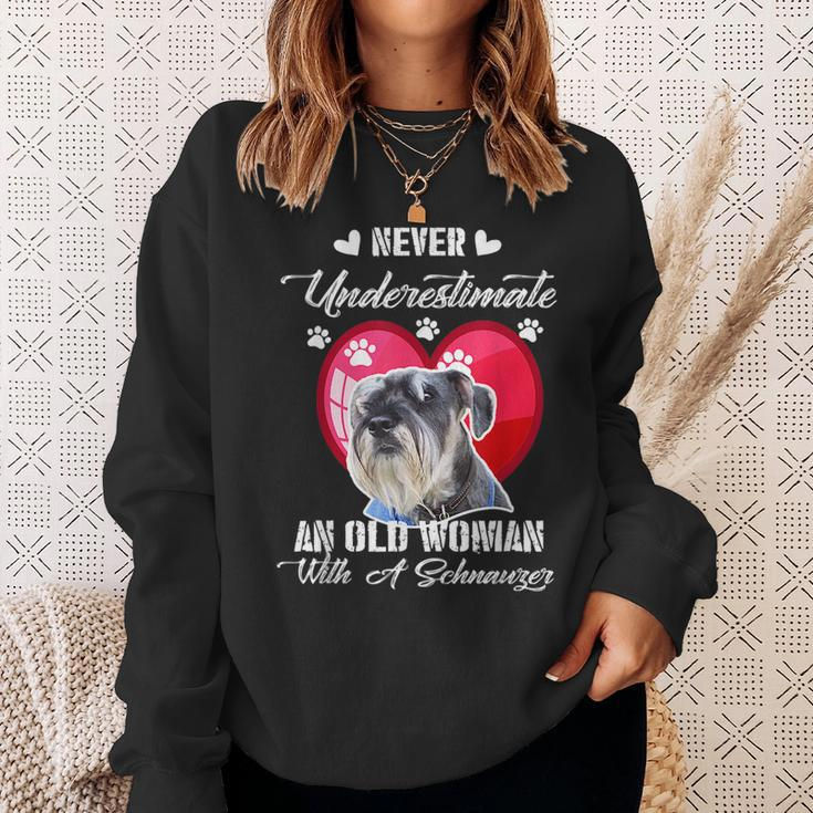 Never Underestimate An Old Woman With A Schnauzer Dog Lover Sweatshirt Gifts for Her