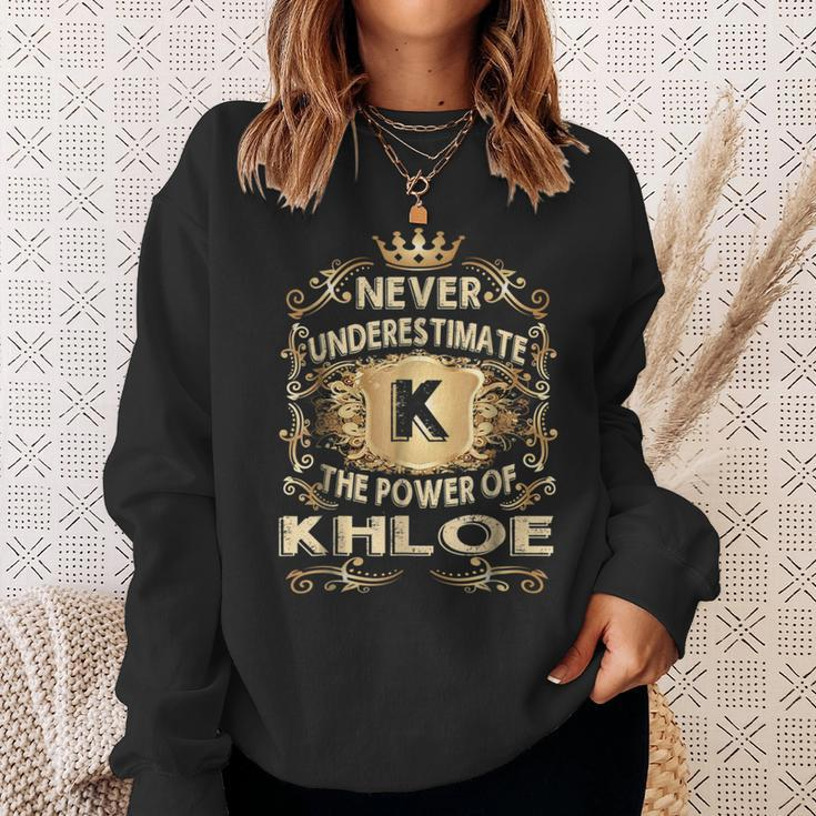 Never Underestimate Khloe Personalized Name Sweatshirt Gifts for Her