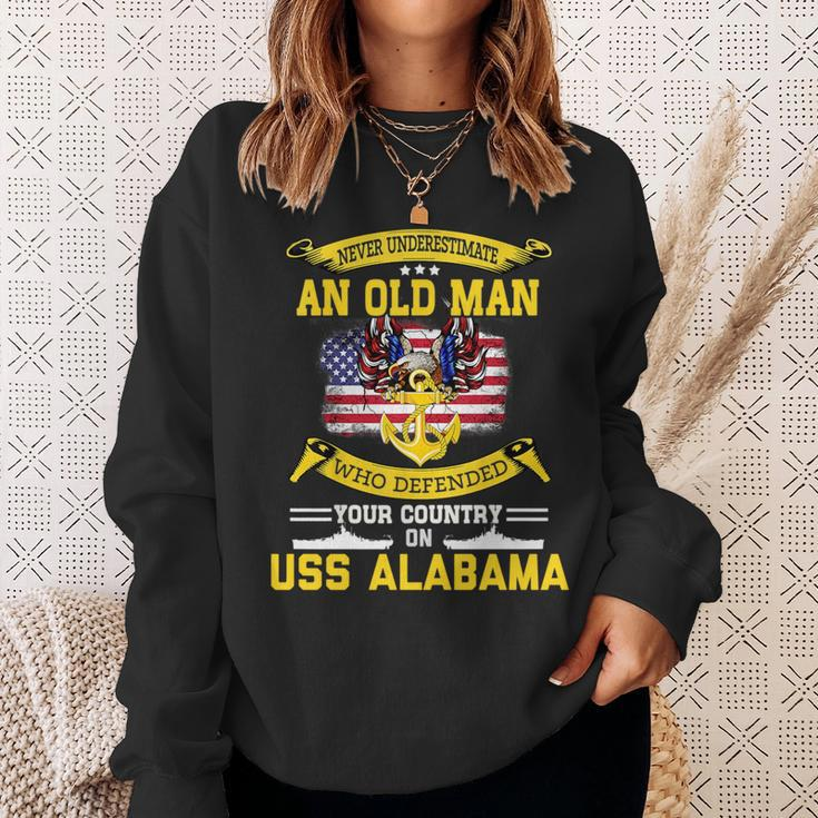 Never Underestimate Uss Alabama Bb60 Battleship Sweatshirt Gifts for Her