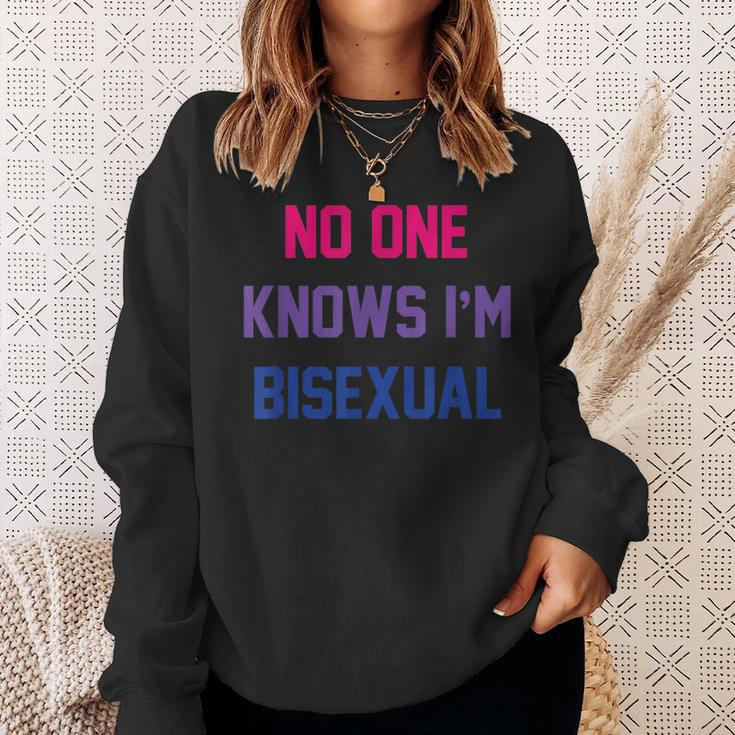 No One Knows Im Bisexual Bi Lgbt Pride Lgbtq Bi Funny Sweatshirt Gifts for Her