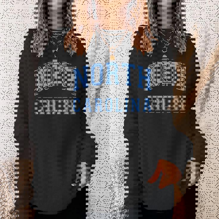 North Carolina Vintage State Nc Blue Text Sweatshirt Gifts for Her