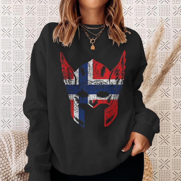 Norwegian Warriors Helmet - Norway Pride Sweatshirt Gifts for Her