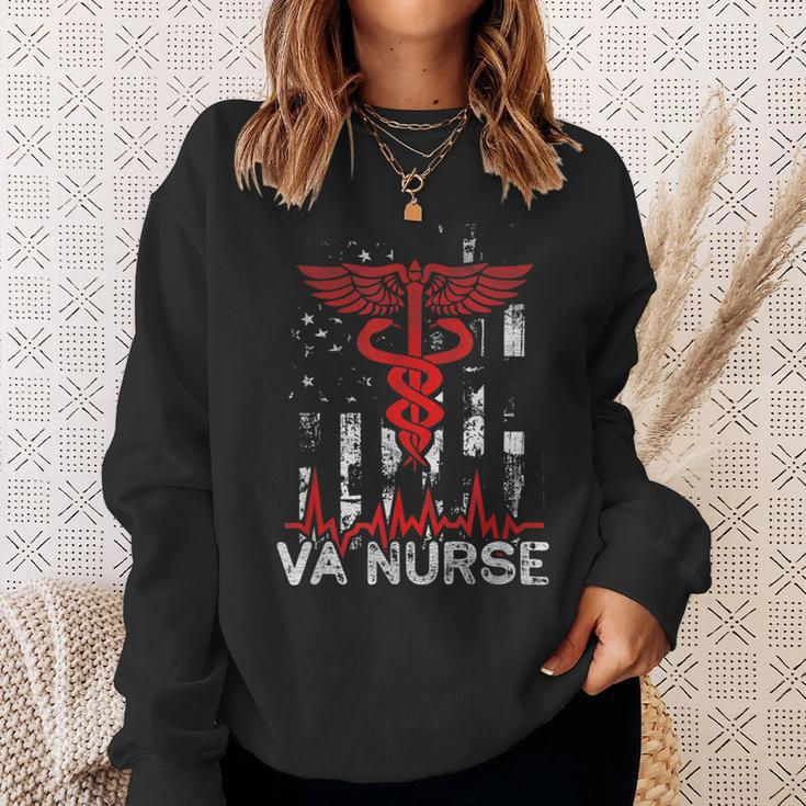 Nursing Patriot Usa Nurse American Flag Va Nurse 4Th Of July Sweatshirt Gifts for Her